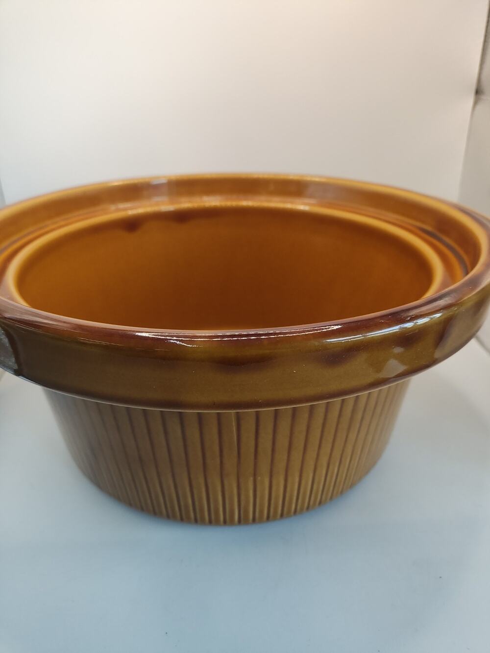 Rival Crock Pot Replacement 5 Quart Brown Round Stoneware Insert Liner 3355 3350